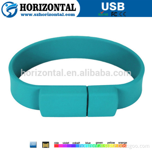 Promotion gift high quality 8GB colorful silicone bracelet usb flash drive with customized logo